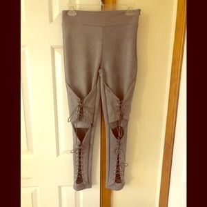 Faux suede pants